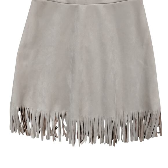 Necessary Objects Dress Size XS/Small Gray Fringe Hem Short Sleeve Zipper Back - Picture 5 of 10